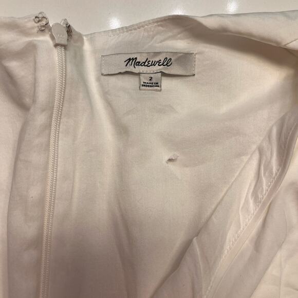 Madewell White Tie Front Poplin Mini Dress size 2 - Picture 13 of 16
